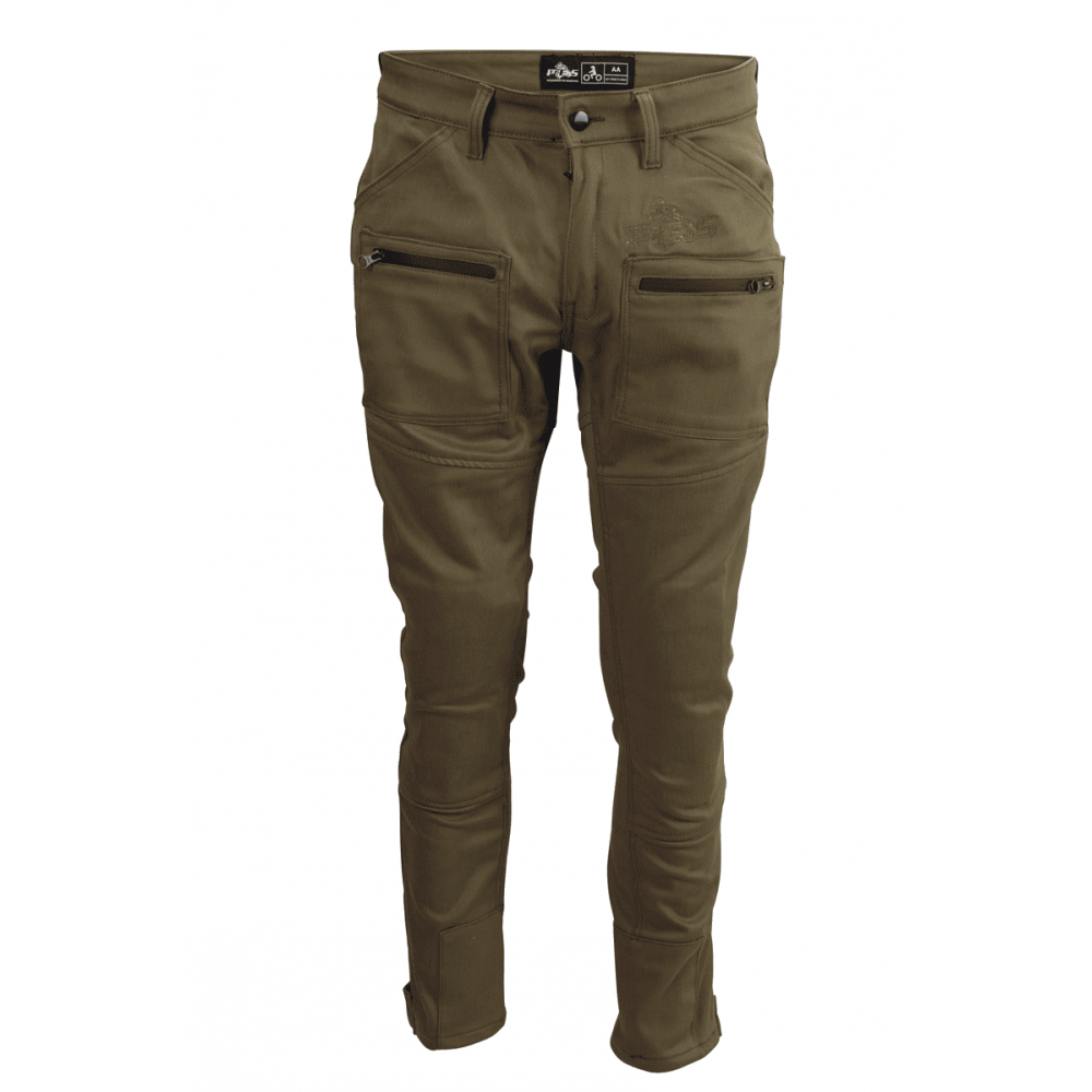 PES Cargo Core Motorcycle Jeans – Level 2 Protectors, PES Invicta Technology™ Single-Layer AA Certified, Green