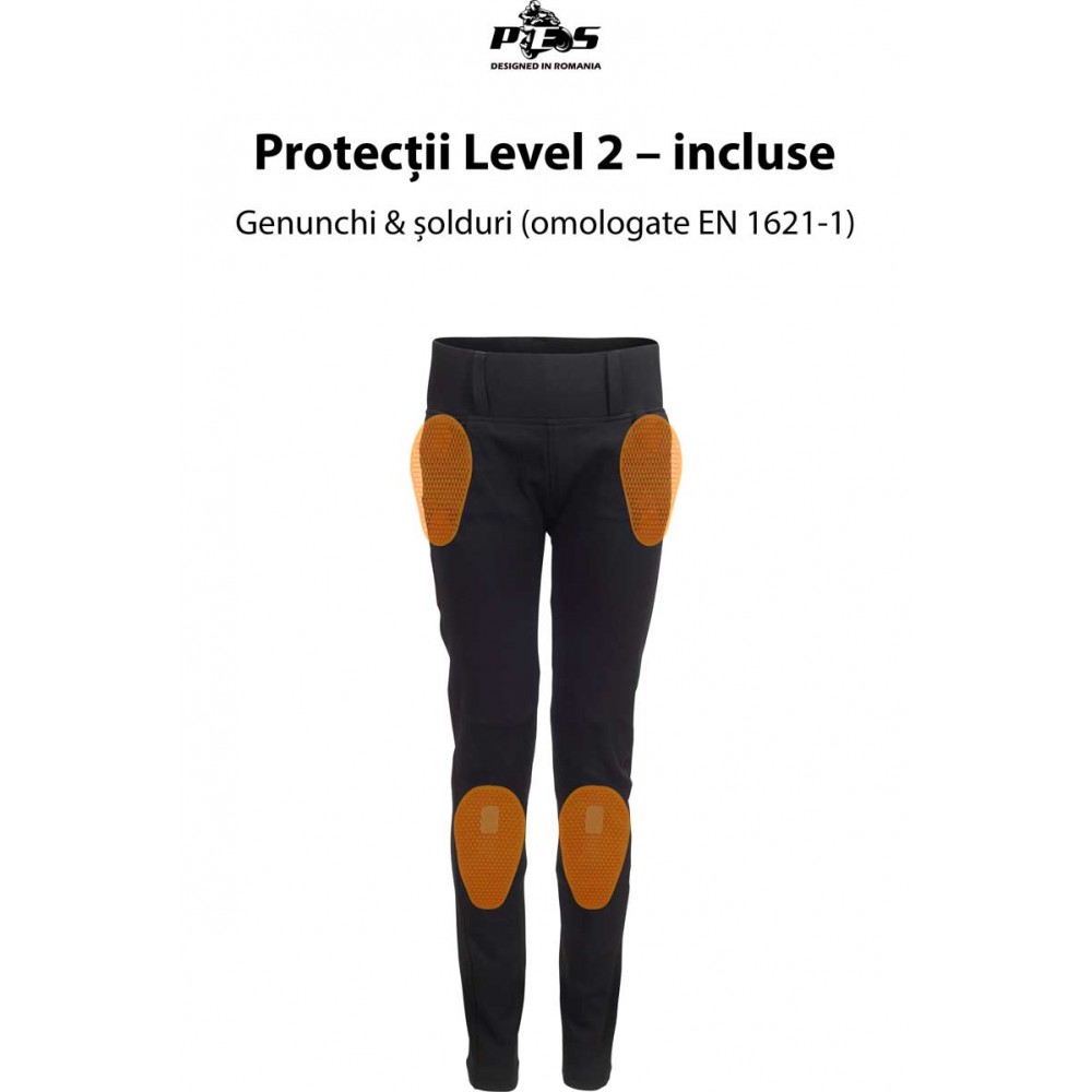 PES Silueta Women's Motorcycle Leggings – Single-Layer, AA Certified, Level 2 Protectors