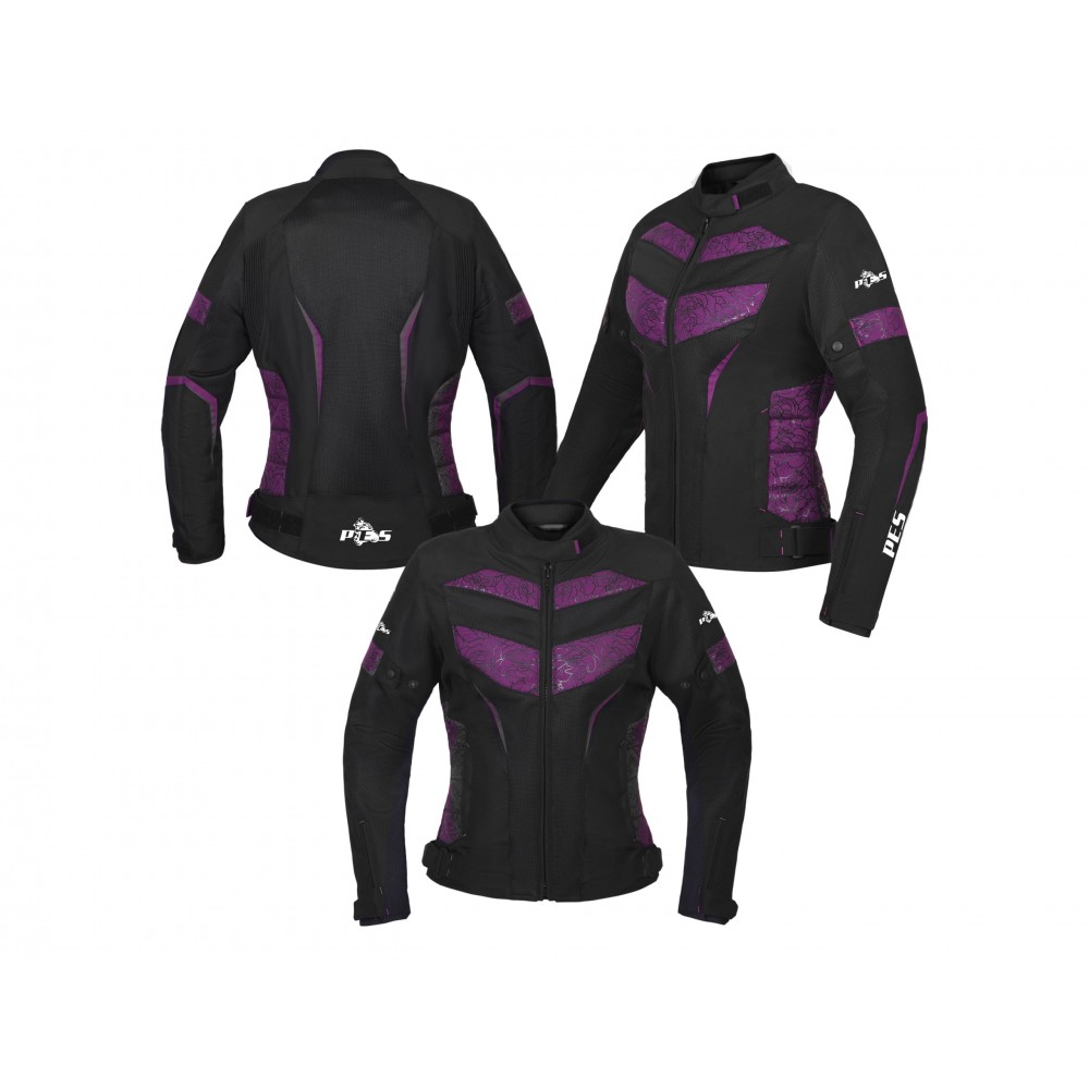 PES Women's Textile Motorcycle Jacket, Waterproof with Included Level 2 Protectors and Waterproof Liner