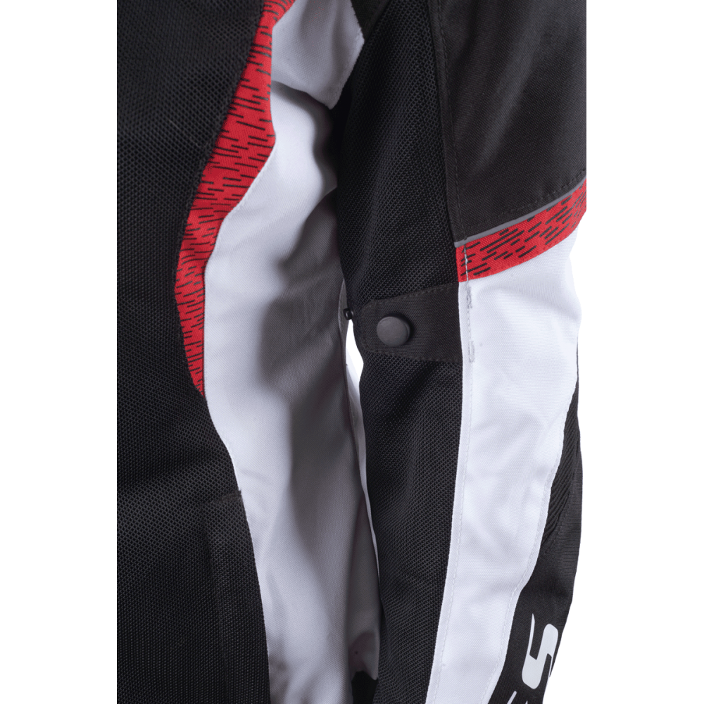 PES Lady Red Women's Summer Motorcycle Jacket – Breathable Mesh, CE Level 2 Protectors, Detachable Rain Liner