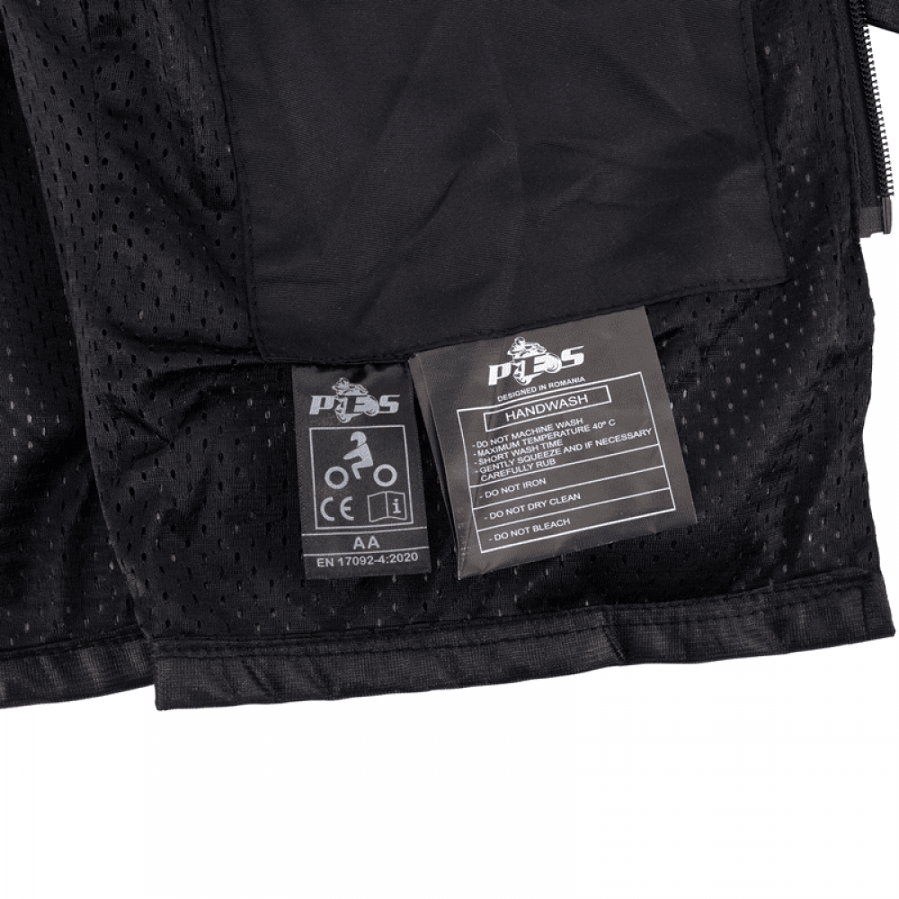 PES Grand Air Blue Men's Summer Motorcycle Jacket – Ventilated Mesh, Level 2 Protectors, AA Certification, Removable Rain Liner