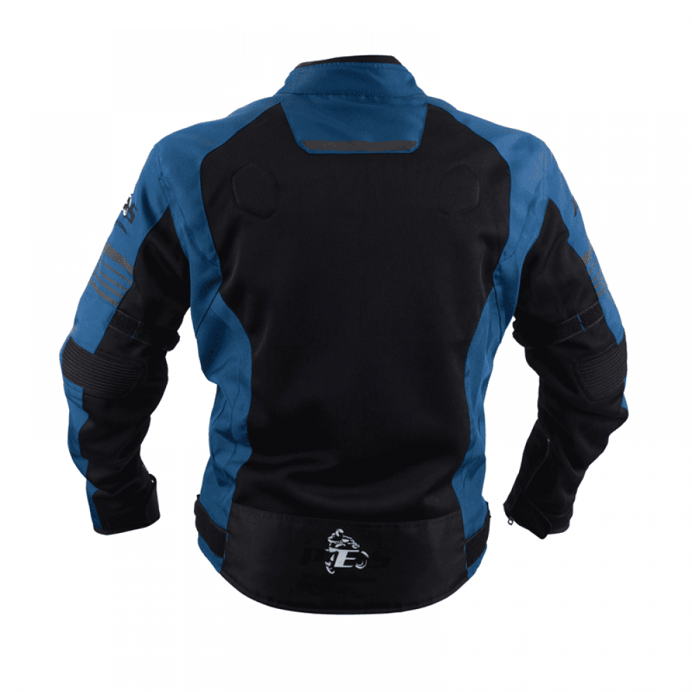 PES Grand Air Blue Men's Summer Motorcycle Jacket – Ventilated Mesh, Level 2 Protectors, AA Certification, Removable Rain Liner PES Grand Air Blue Men's Summer Motorcycle Jacket – Ventilated Mesh, Level 2 Protectors, AA Certification, Removable Rain Liner