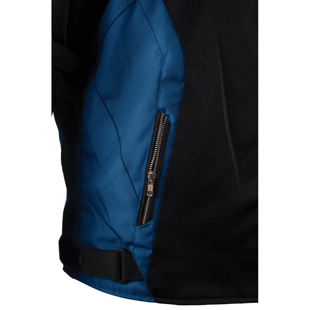 PES Grand Air Blue Men's Summer Motorcycle Jacket – Ventilated Mesh, Level 2 Protectors, AA Certification, Removable Rain Liner
