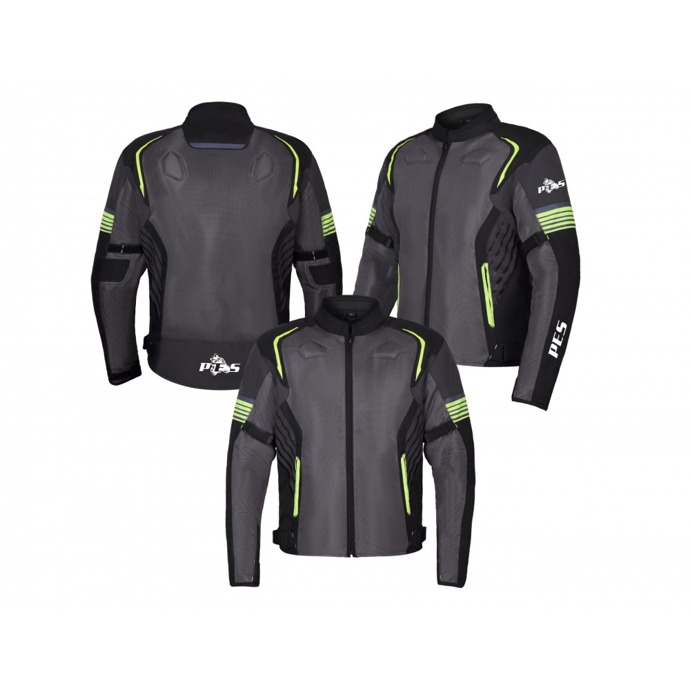 PES Grand Air Summer Motorcycle Jacket, CE Level 2 Protectors, Breathable Mesh, Waterproof, Designed in Romania