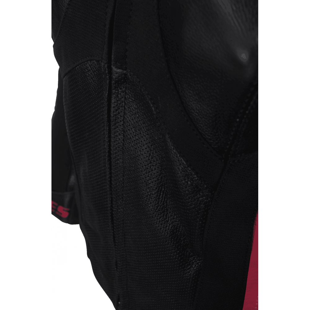 Women's Motorcycle Leather Jacket with Level 2 Armor – Ideal for Summer and Spring, PES, Black/Pink