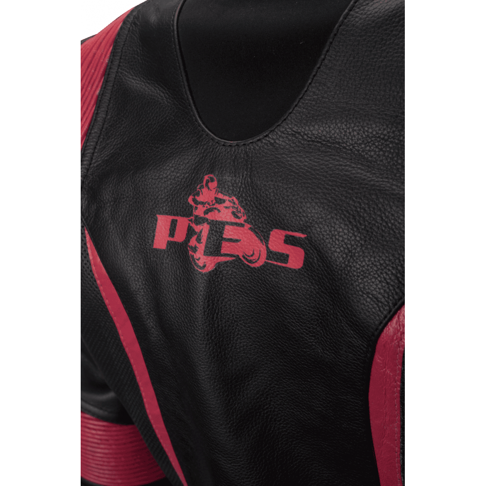 Women's Motorcycle Leather Jacket with Level 2 Armor – Ideal for Summer and Spring, PES, Black/Pink