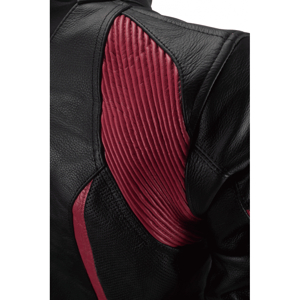 Women's Motorcycle Leather Jacket with Level 2 Armor – Ideal for Summer and Spring, PES, Black/Pink