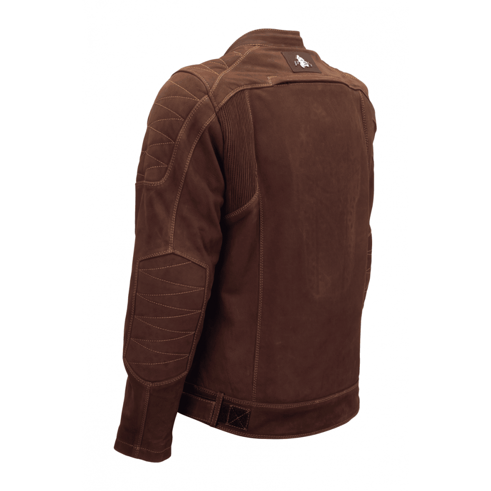 PES Urban Nubuck Motorcycle Jacket in Natural Nubuck Leather – CE Level 2 Protectors, Detachable Insulated Winter Liner, Front and Rear Ventilation, Abrasion Class AA