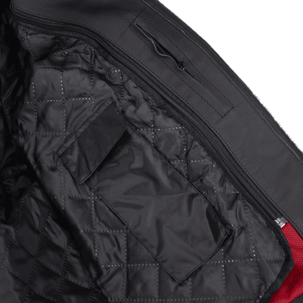 PES Sport Perforated Leather Motorcycle Jacket with CE Level 2 Protectors – Ideal for Men, Black - Warm & Cold Seasons