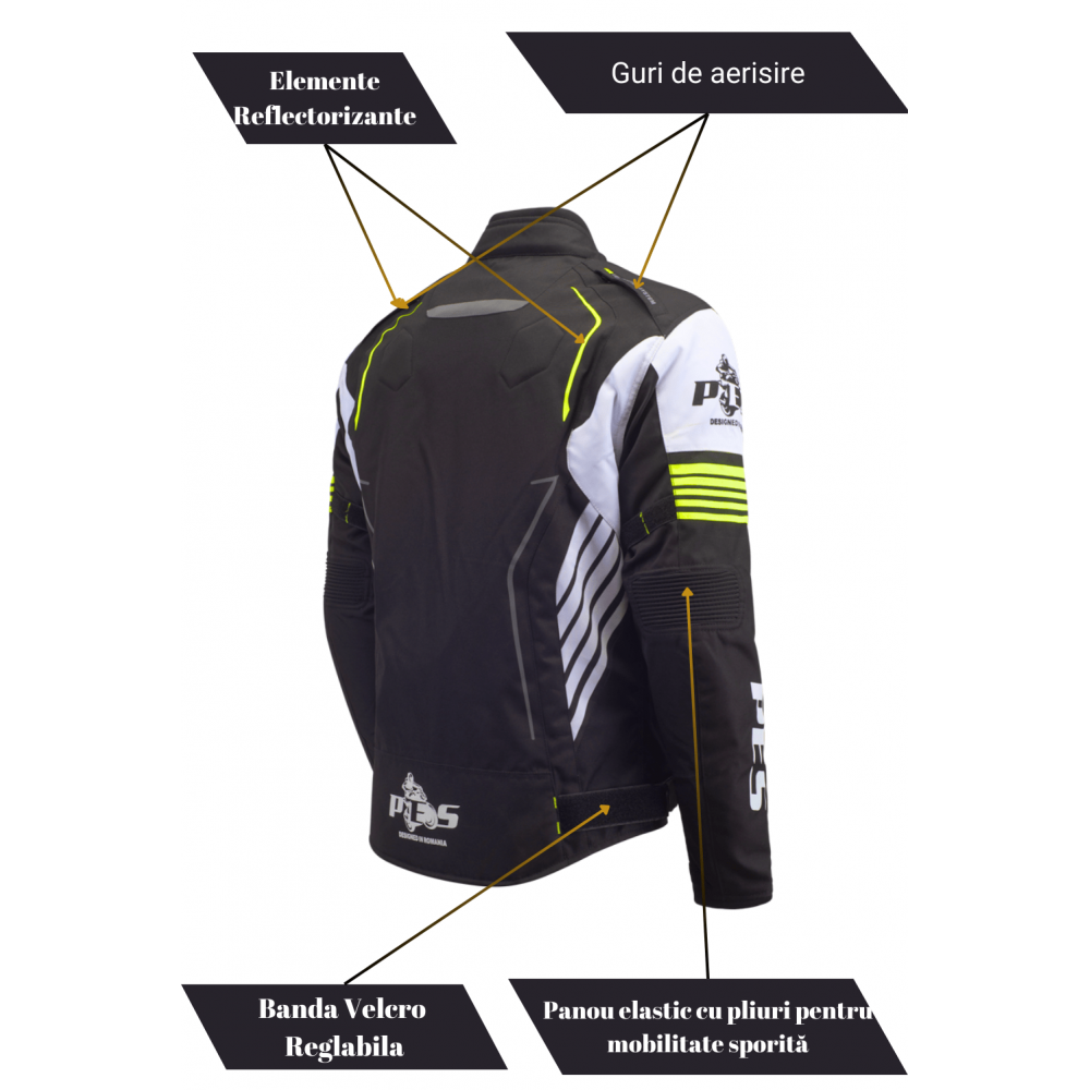 PES Grand 4-Season Motorcycle Jacket with CE Level 2 Protectors, Waterproof, Removable Winter Liner