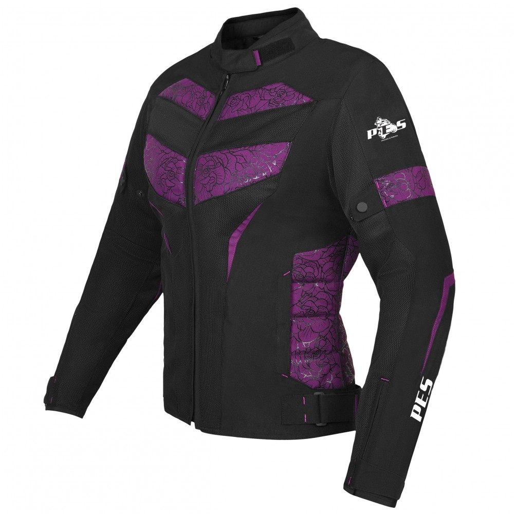 PES Women's Textile Motorcycle Jacket, Waterproof with Included Level 2 Protectors and Waterproof Liner