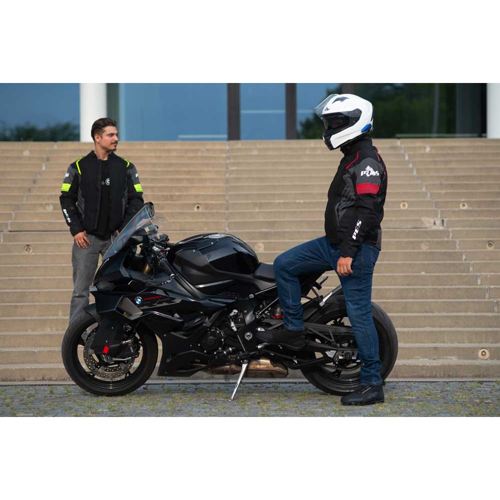 PES Grand Air 2.0 Summer Motorcycle Jacket with CE Level 2 Protectors | 3-in-1 Waterproof Liner | AA Certification, Red
