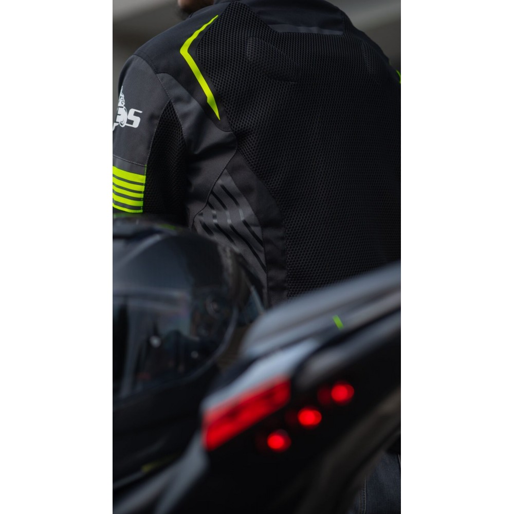 PES Grand Air 2.0 Summer Motorcycle Jacket with CE Level 2 Protectors | 3-in-1 Waterproof Membrane | AA Certification, Green