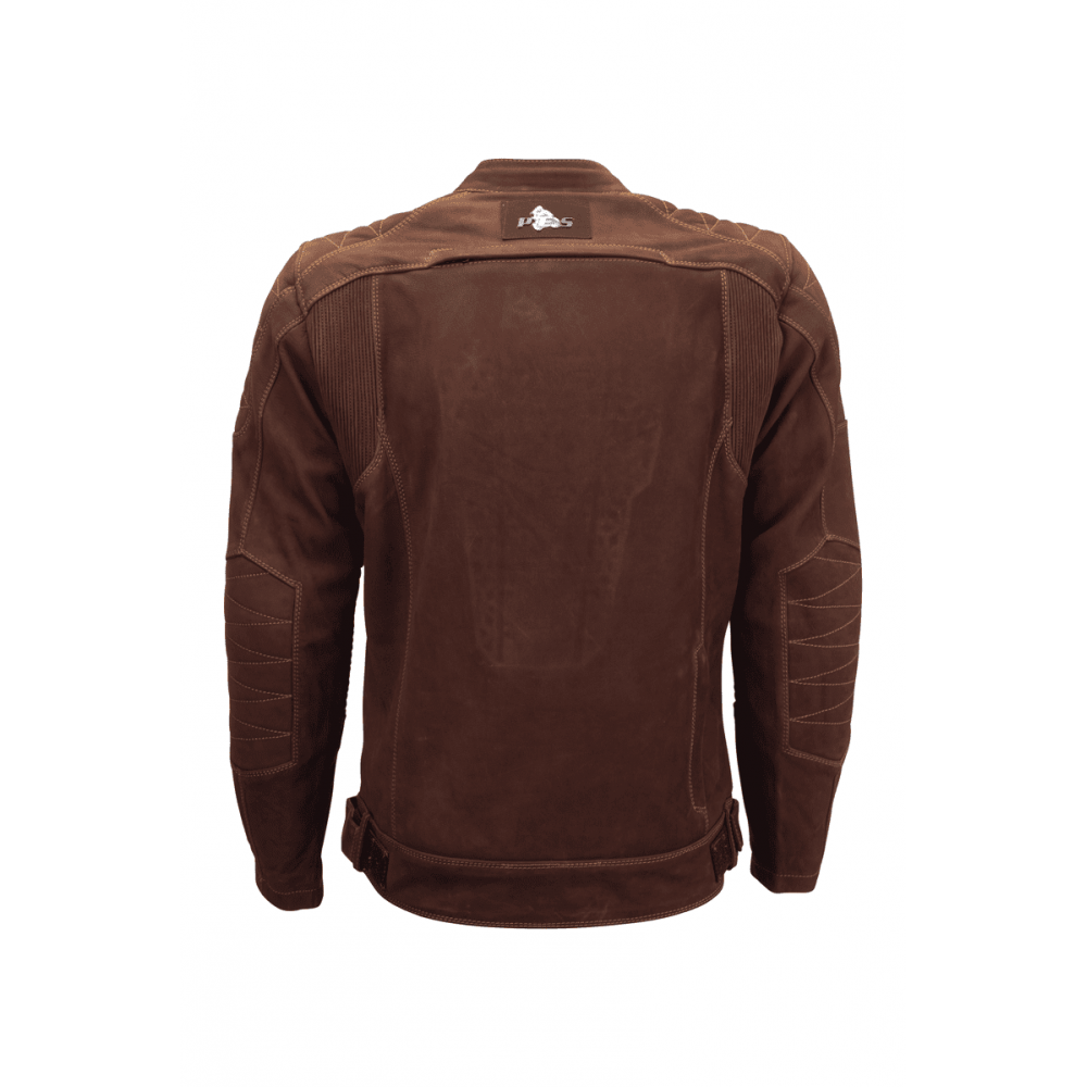 PES Urban Nubuck Motorcycle Jacket in Natural Nubuck Leather – CE Level 2 Protectors, Detachable Insulated Winter Liner, Front and Rear Ventilation, Abrasion Class AA