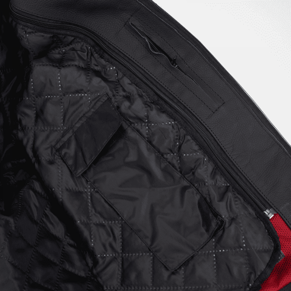 PES Sport Perforated Leather Motorcycle Jacket with CE Level 2 Protectors – Ideal for Men, Black - Warm & Cold Seasons