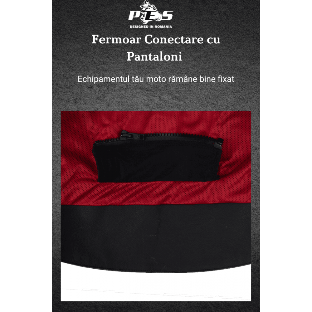 PES Sport Perforated Leather Motorcycle Jacket with CE Level 2 Protectors – Ideal for Men, Black - Warm & Cold Seasons