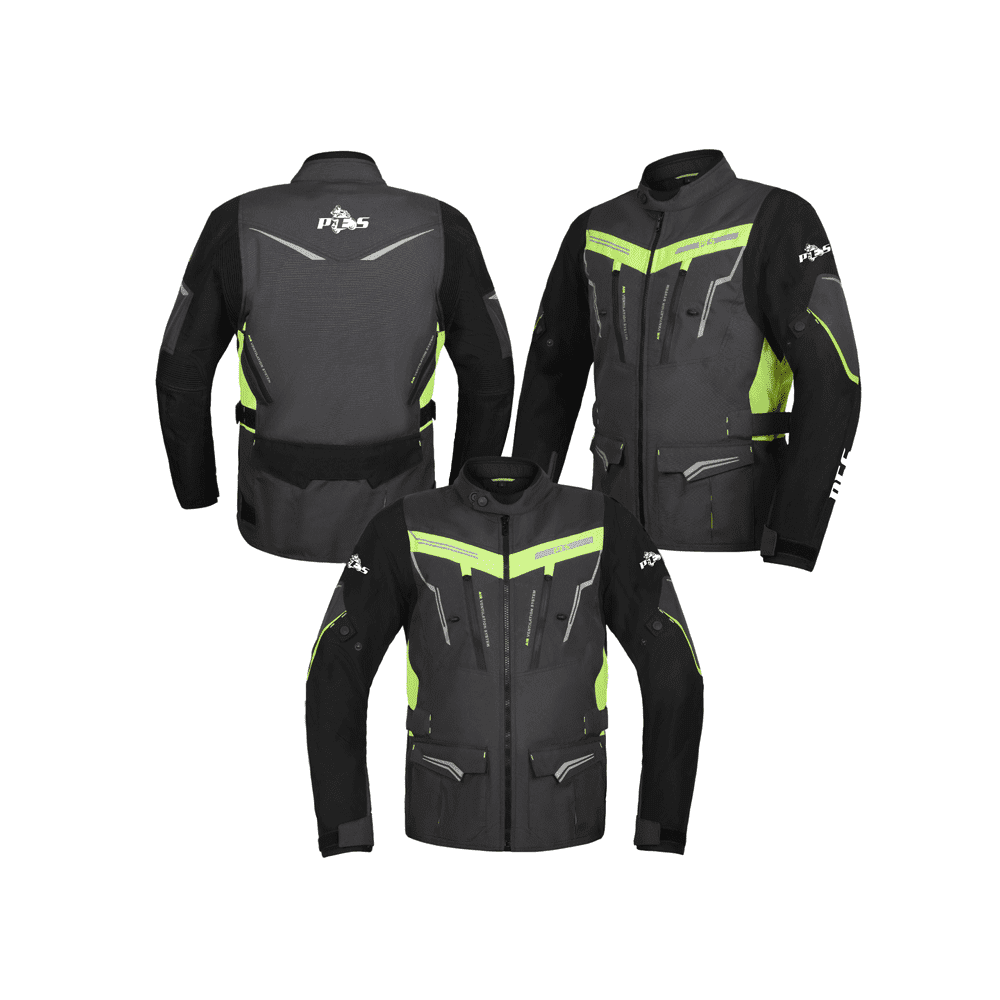 Waterproof Textile Motorcycle Jacket with Level 2 Protection – Touring Jacket Ideal for Winter & Summer, Ventilation System and Detachable Liner