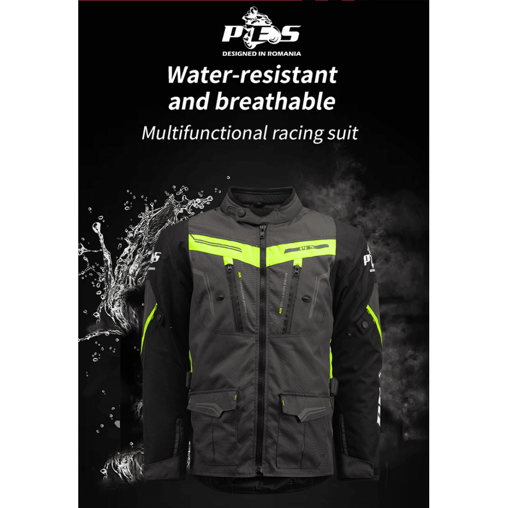 Waterproof Textile Motorcycle Jacket with Level 2 Protection – Touring Jacket Ideal for Winter & Summer, Ventilation System and Detachable Liner