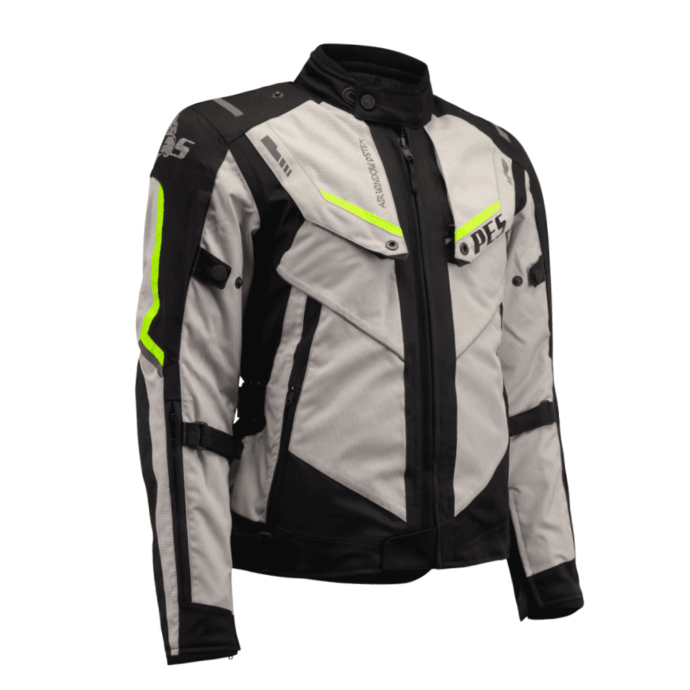 PES Textile Motorcycle Jacket with Level 2 Protectors, All-Season, Detachable Winter Liner, Waterproof