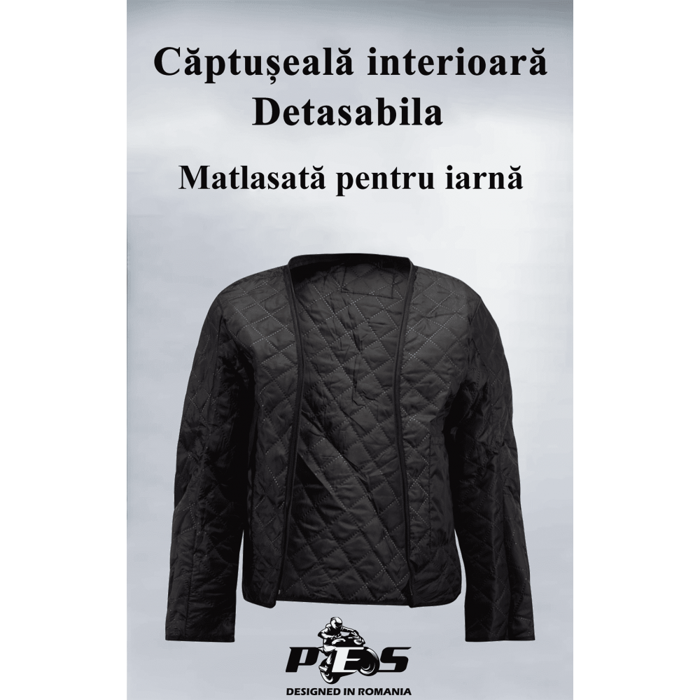 PES Textile Motorcycle Jacket with Level 2 Protectors, All-Season, Detachable Winter Liner, Waterproof