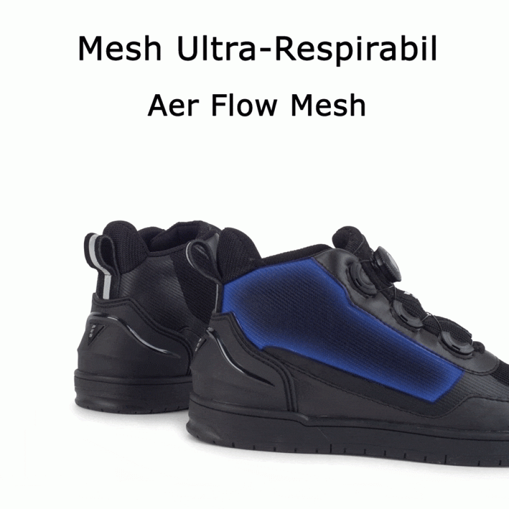 PES AeroGuard Men's Motorcycle Boots for Summer, with Breathable Panels, Ankle Protection and Non-Slip Sole