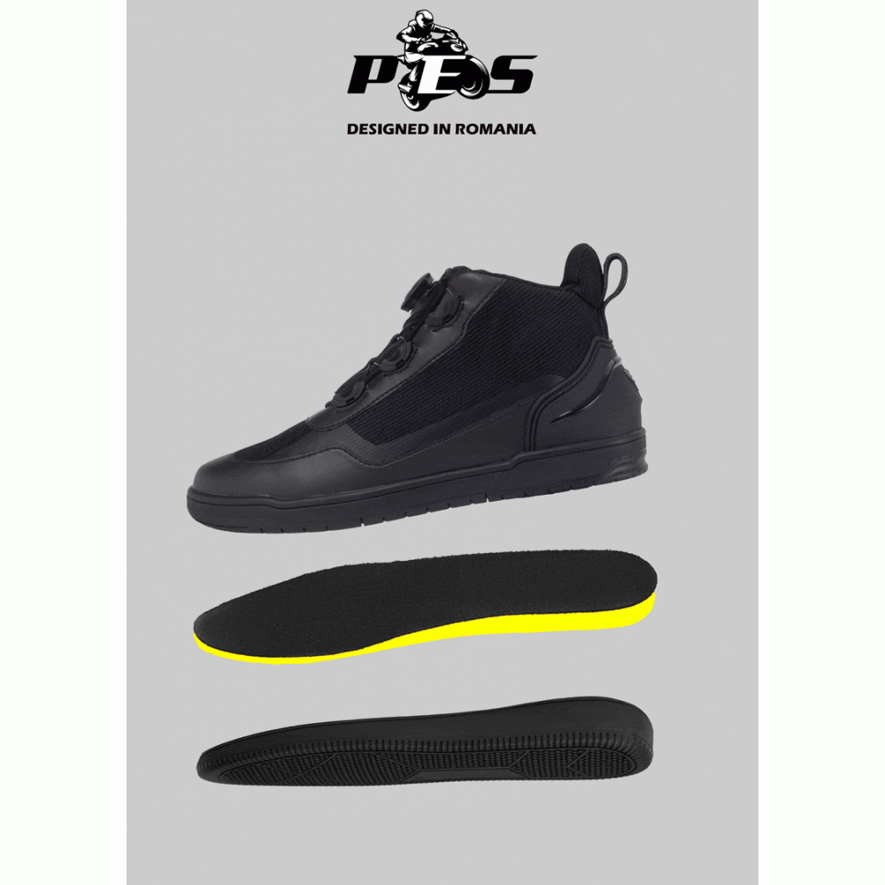 PES AeroGuard Men's Motorcycle Boots for Summer, with Breathable Panels, Ankle Protection and Non-Slip Sole