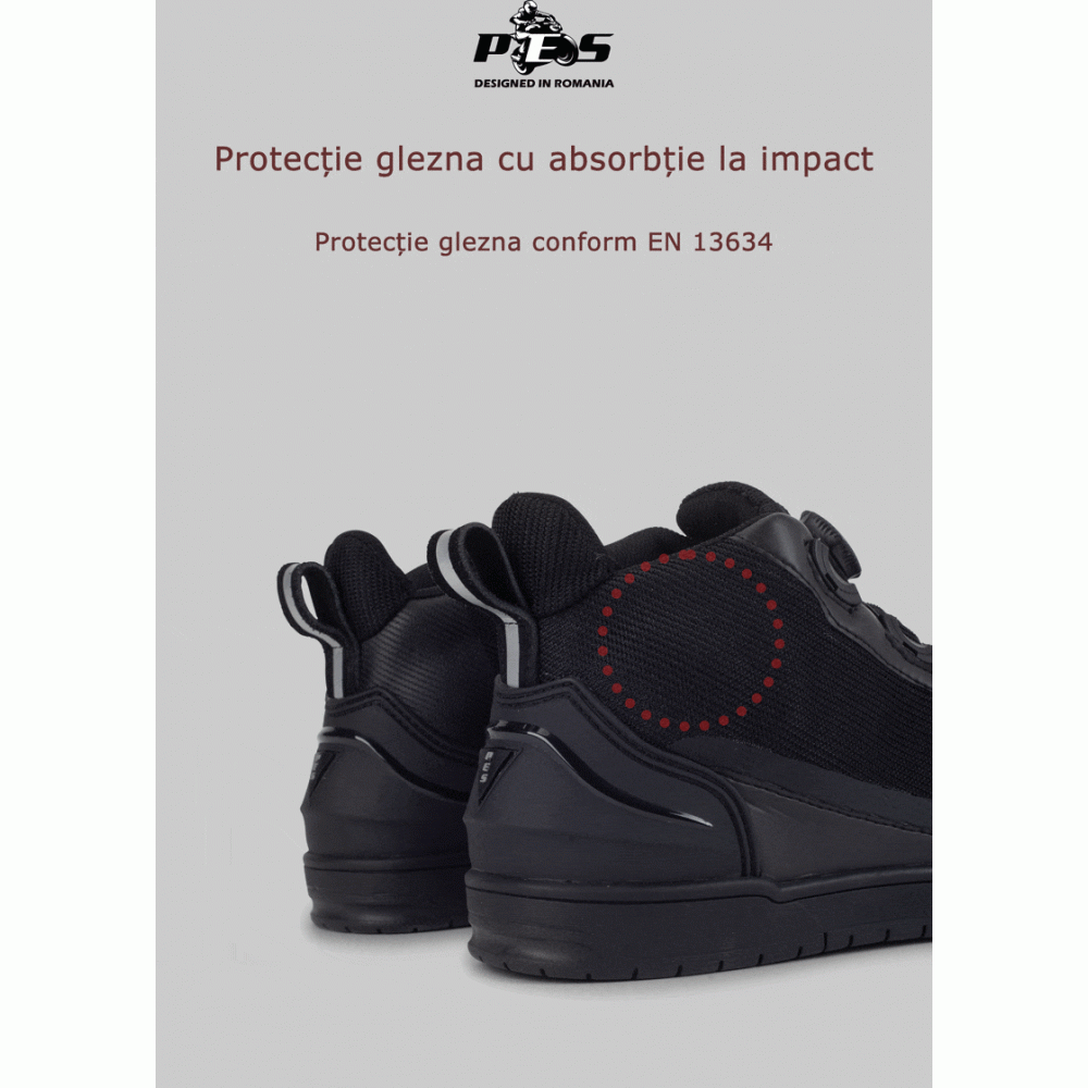 PES AeroGuard Men's Motorcycle Boots for Summer, with Breathable Panels, Ankle Protection and Non-Slip Sole