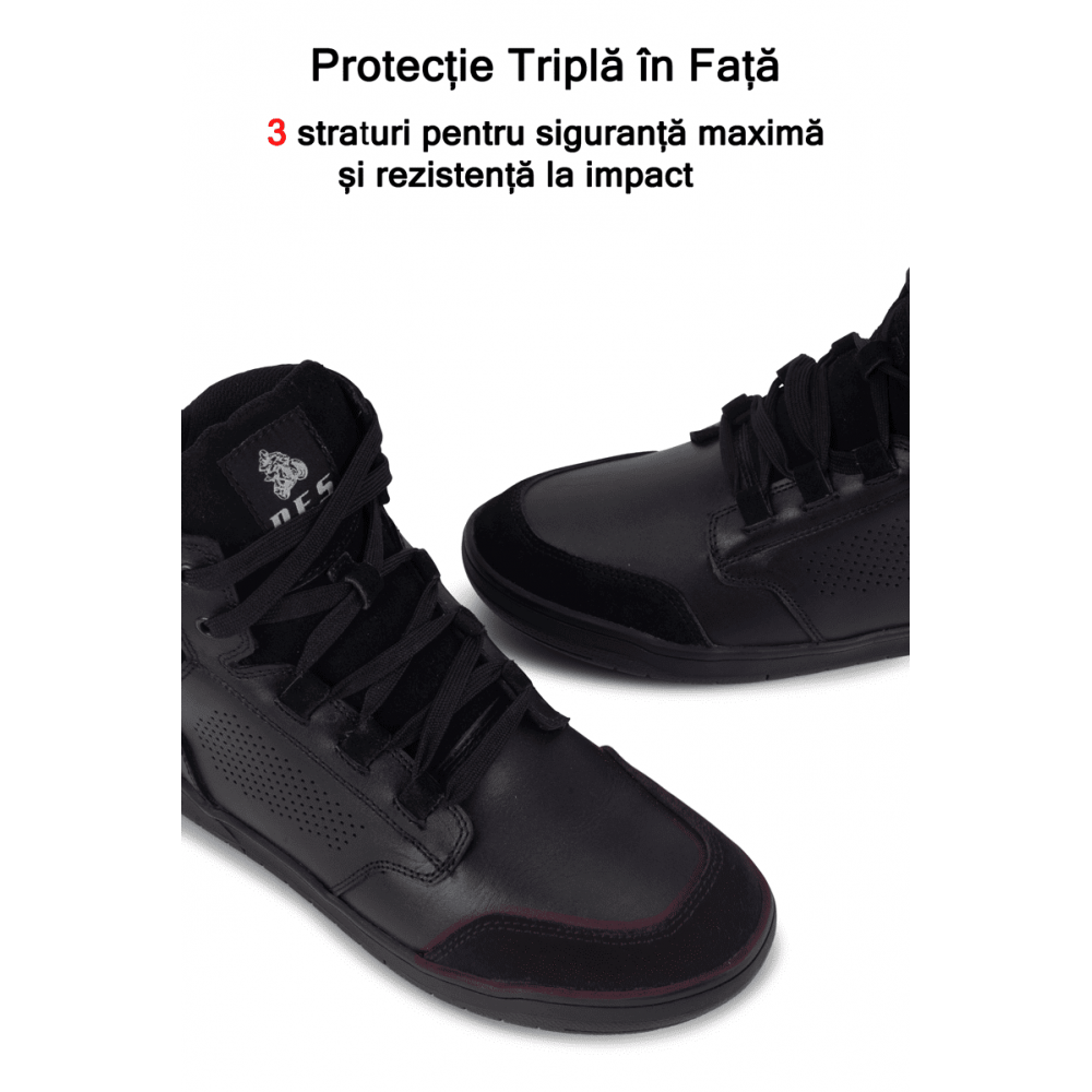 PES City Guard Urban Motorcycle Boots, Breathable and Impact-Resistant, Perforated Leather