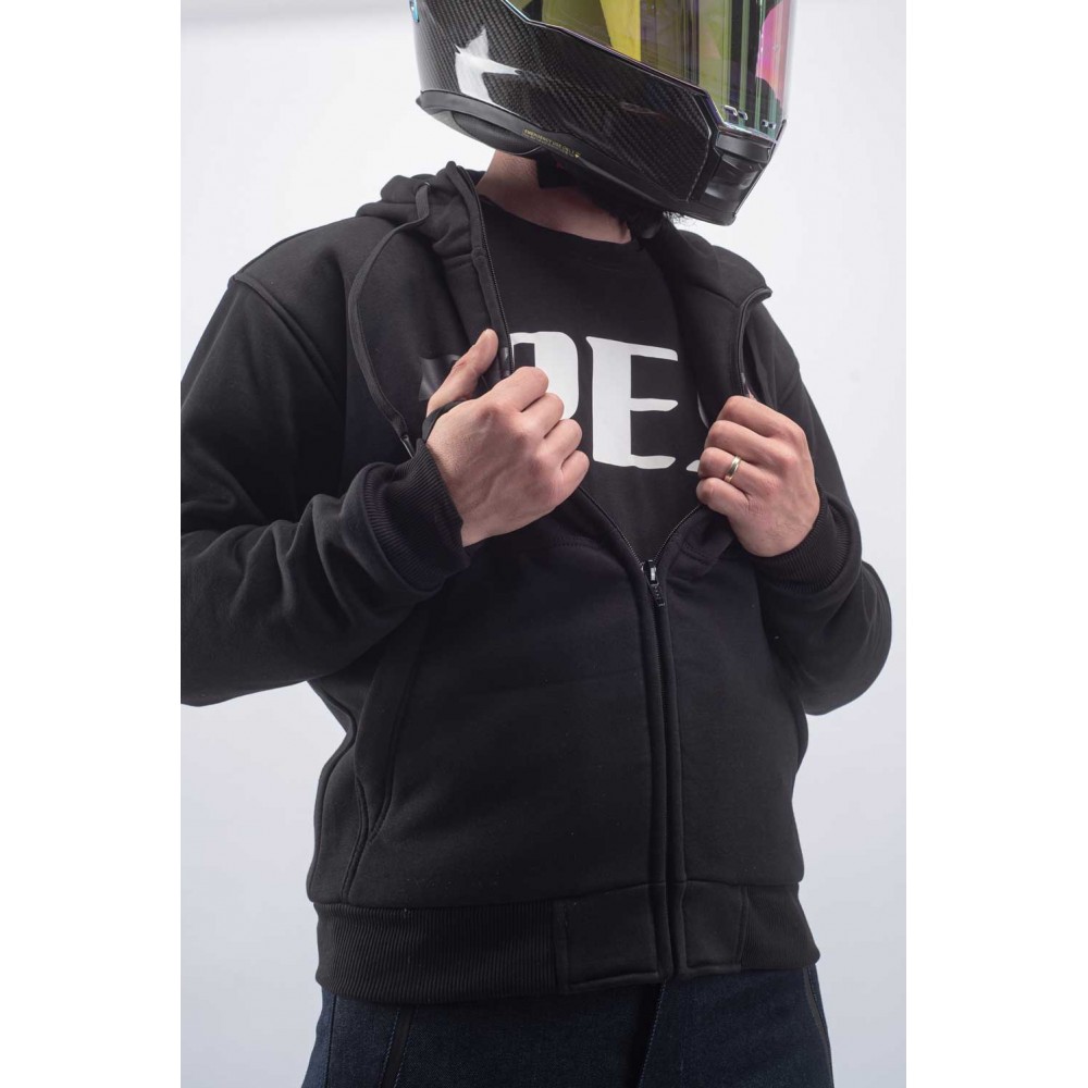 PES KevArmor Zip Motorcycle Hoodie with CE Level 2 Protectors, Full Kevlar Lining and AA Certification