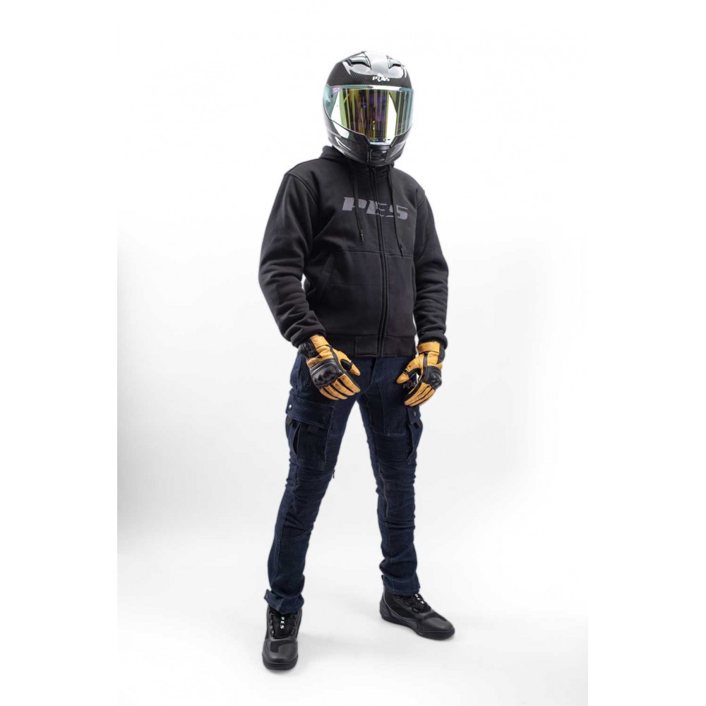 PES KevArmor Zip Motorcycle Hoodie with CE Level 2 Protectors, Full Kevlar Lining and AA Certification
