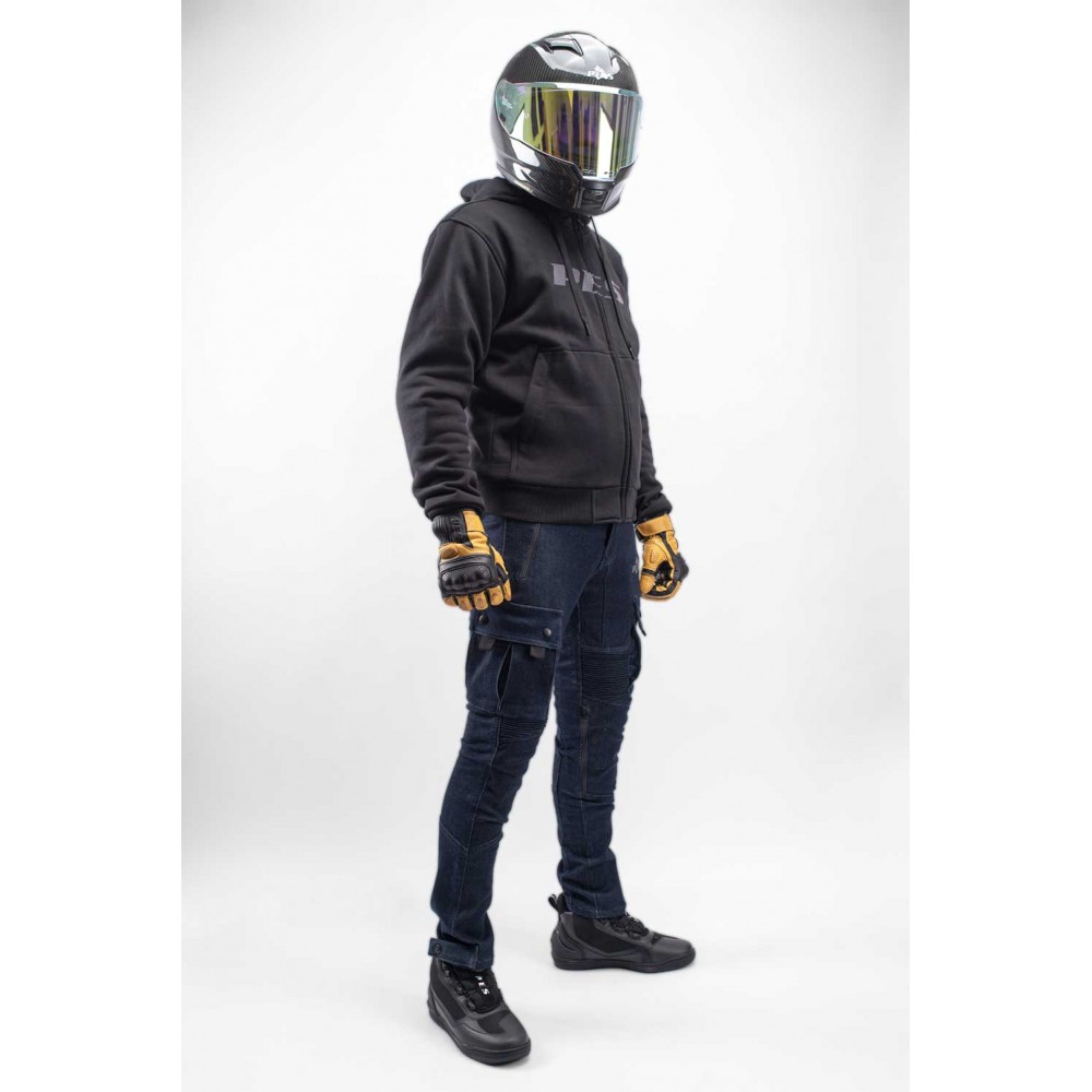 PES KevArmor Zip Motorcycle Hoodie with CE Level 2 Protectors, Full Kevlar Lining and AA Certification