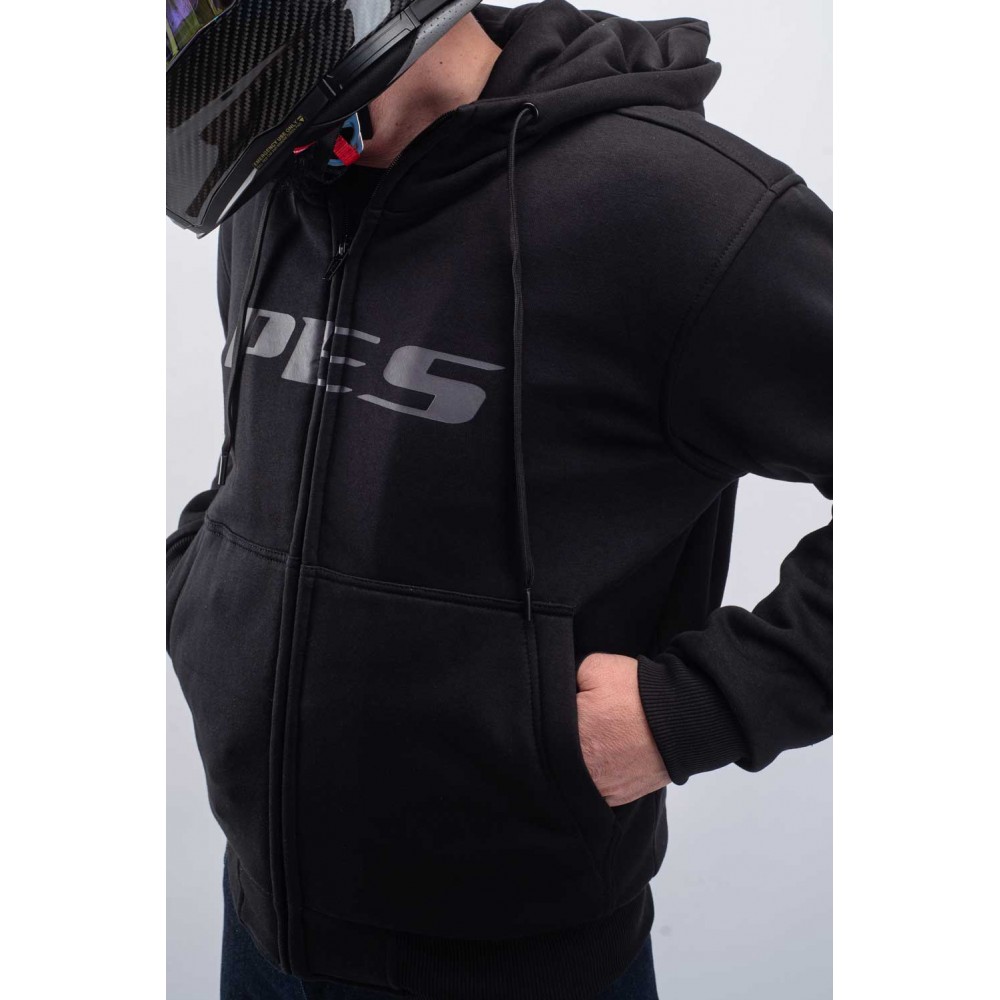 PES KevArmor Zip Motorcycle Hoodie with CE Level 2 Protectors, Full Kevlar Lining and AA Certification