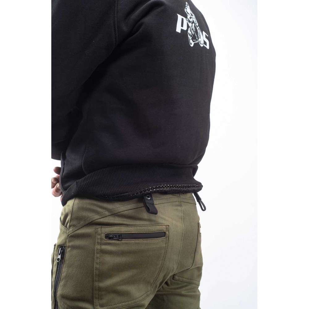 PES KevArmor Motorcycle Hoodie without Zipper with CE Level 2 Protectors and Kevlar-Lined Interior – Comfort & Safety for Any Season
