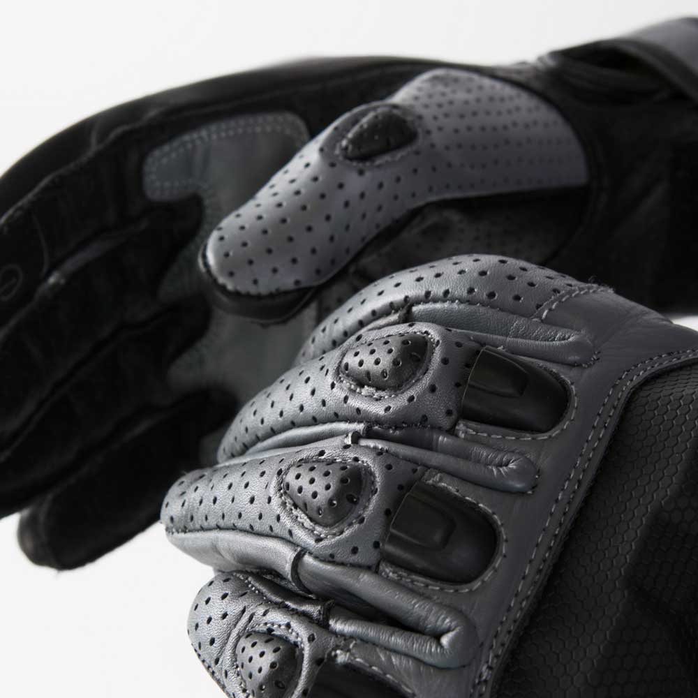 PES Asphalt Air Perforated Leather Motorcycle Gloves – Summer, 1KP, Touchscreen, TPU Protection