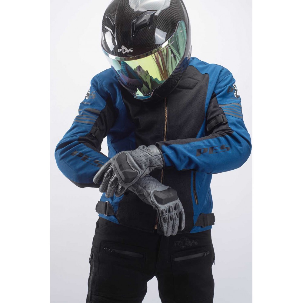 PES Asphalt Air Perforated Leather Motorcycle Gloves – Summer, 1KP, Touchscreen, TPU Protection