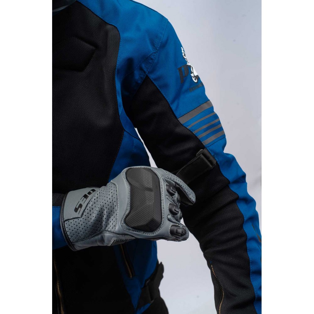 PES Asphalt Air Perforated Leather Motorcycle Gloves – Summer, 1KP, Touchscreen, TPU Protection