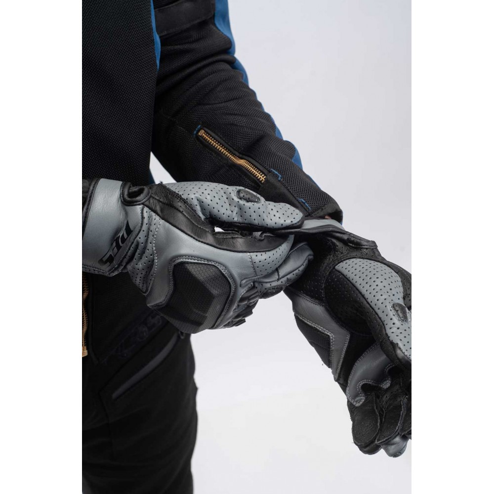 PES Asphalt Air Perforated Leather Motorcycle Gloves – Summer, 1KP, Touchscreen, TPU Protection