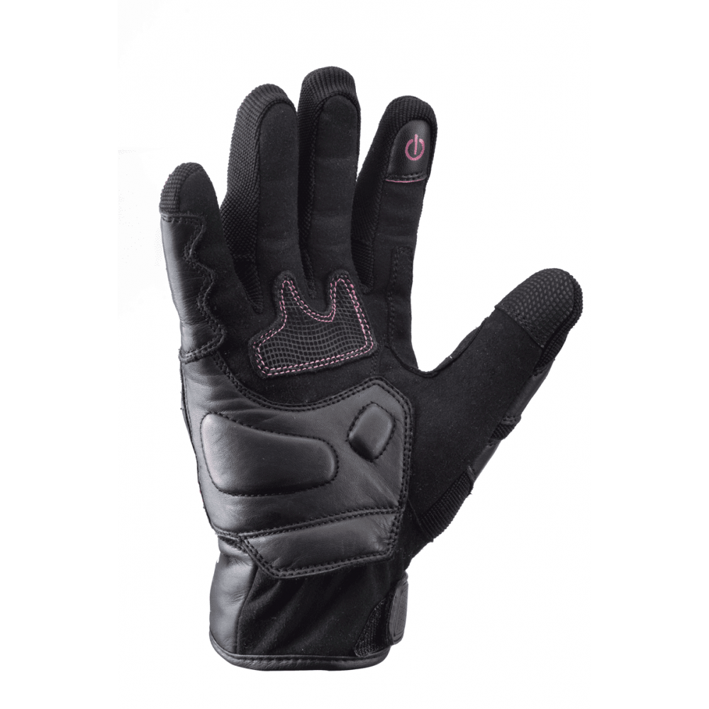 PES Women's Motorcycle Gloves - Premium Leather, Carbon Protection, Touchscreen Functionality