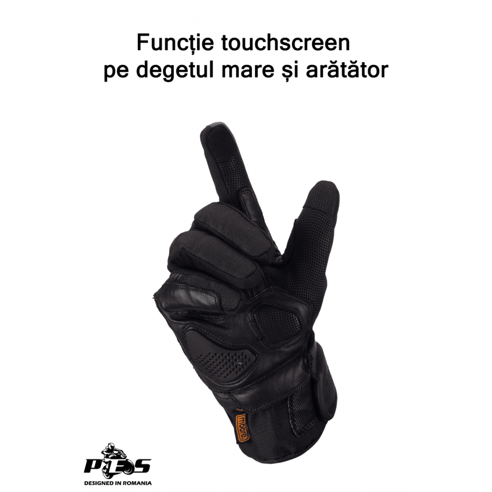 F4 Leather/Ripstop Winter Motorcycle Gloves – Waterproof, Protective, Touchscreen, 1KP Certified