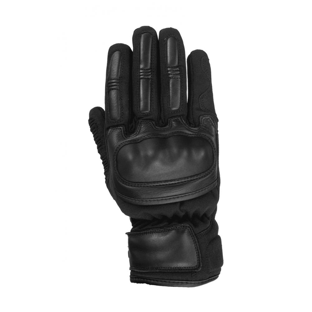 PES TETRA Leather & Textile Winter Motorcycle Gloves - Waterproof FAN-TEX, Carbon Protectors, Touchscreen, 1KP Certification