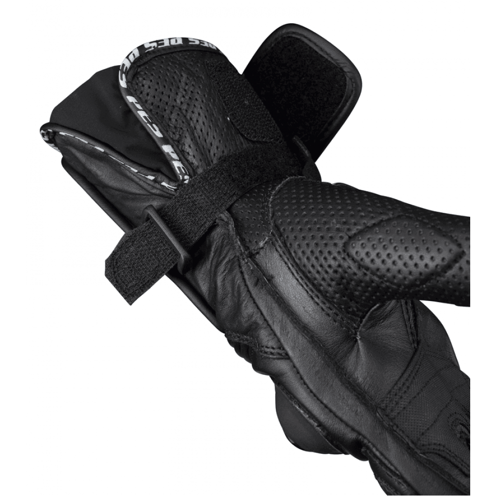 PES Long Leather Motorcycle Gloves with TPU Protectors, Touchscreen and Ventilation - Safety and Comfort, Black