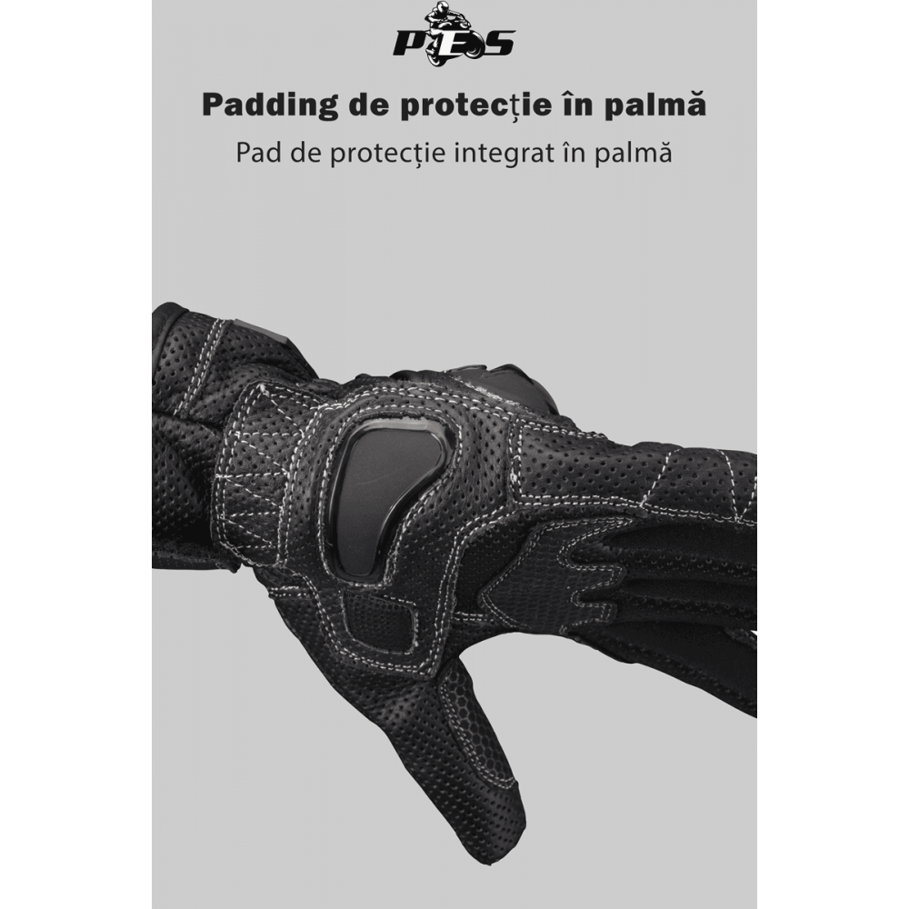 PES BWFlow Perforated Leather Motorcycle Gloves – Ventilated with Protection and Touchscreen
