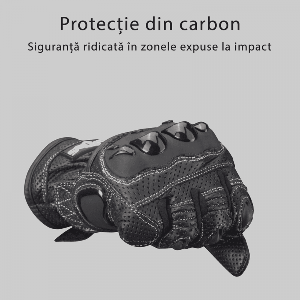 PES BWFlow Perforated Leather Motorcycle Gloves – Ventilated with Protection and Touchscreen