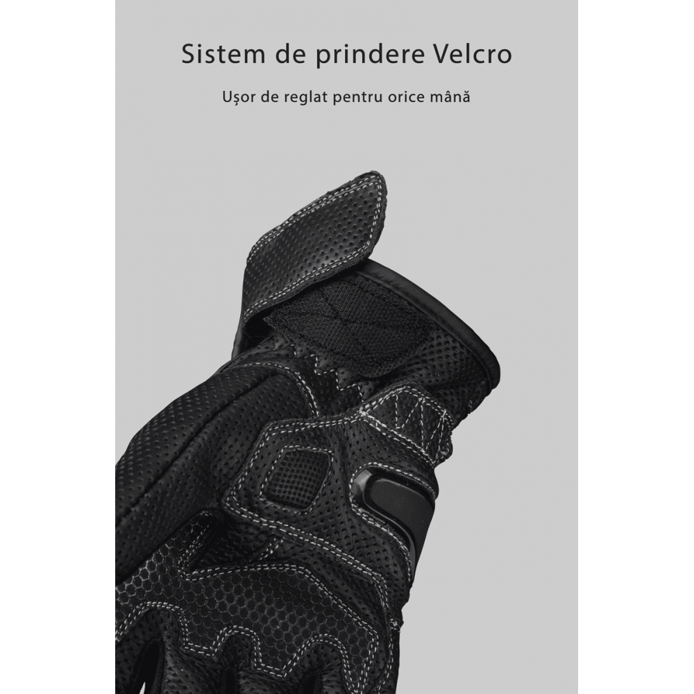 PES BWFlow Perforated Leather Motorcycle Gloves – Ventilated with Protection and Touchscreen