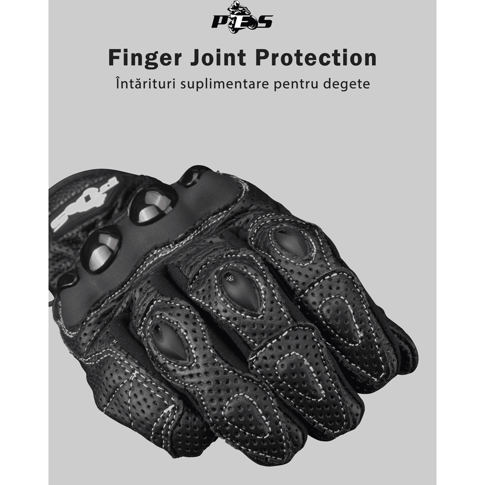 PES BWFlow Perforated Leather Motorcycle Gloves – Ventilated with Protection and Touchscreen