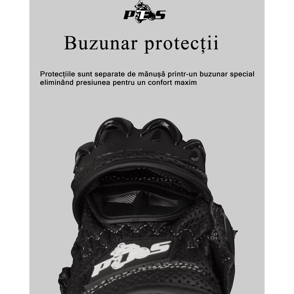 PES BWFlow Perforated Leather Motorcycle Gloves – Ventilated with Protection and Touchscreen
