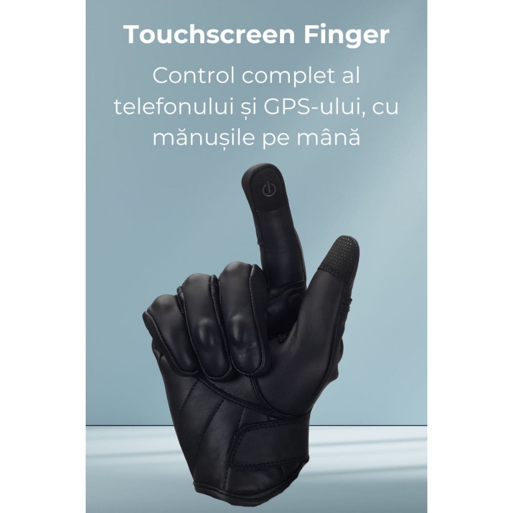 TOUAE PES Men's Leather Motorcycle Gloves – Comfort, Protection and Versatility, Black