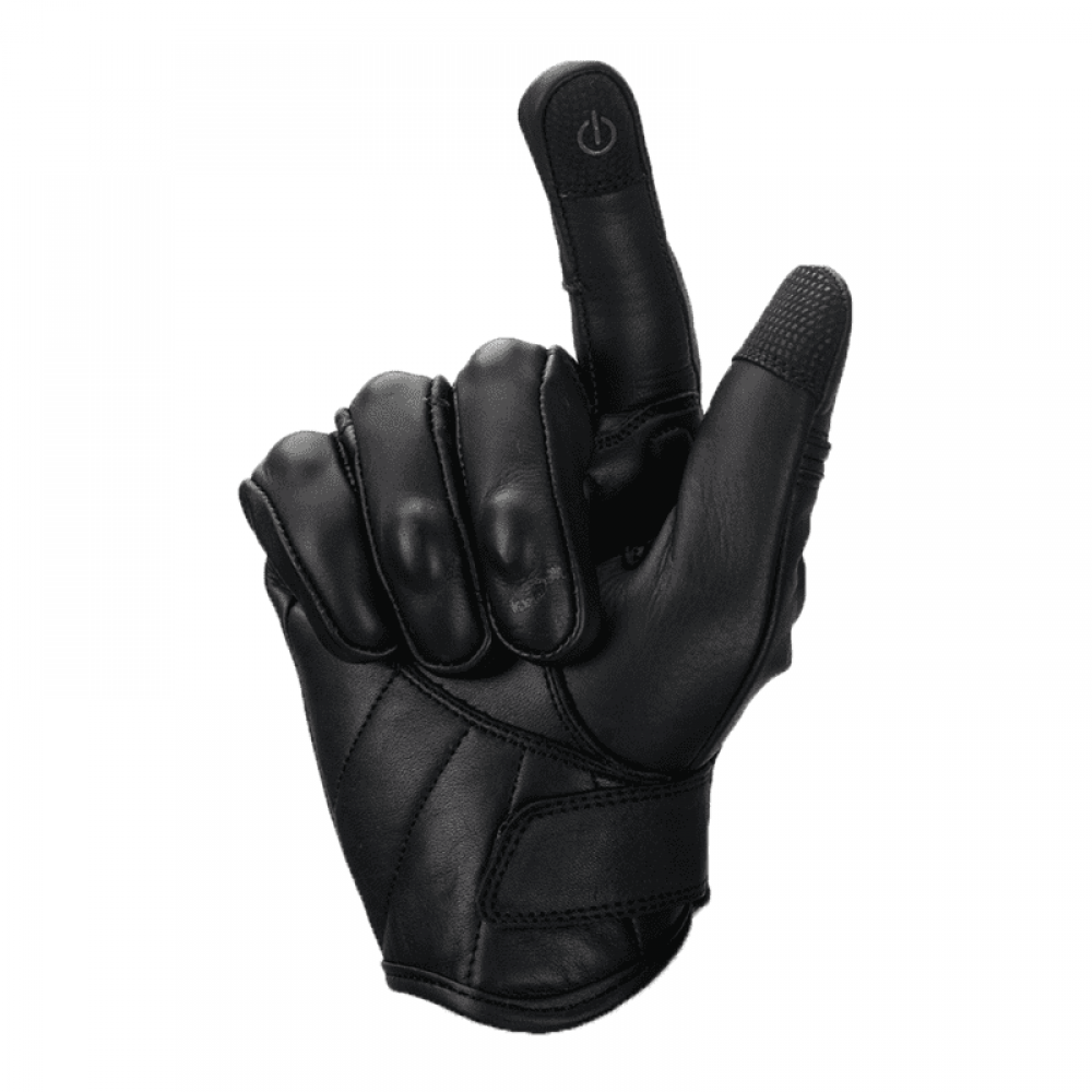 TOUAE PES Men's Leather Motorcycle Gloves – Comfort, Protection and Versatility, Black