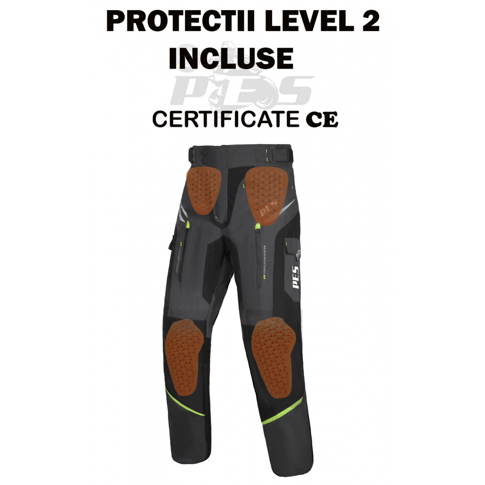 PES 4-Season Motorcycle Trousers, Level 2 Protectors Included, Detachable Winter Liner - Protection & Comfort for Any Season