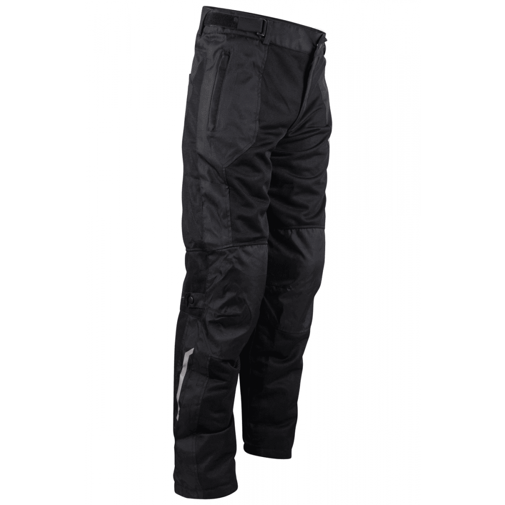 PES Summer Motorcycle Pants with Level 2 Knee and Hip Protectors, AA Rated, Black